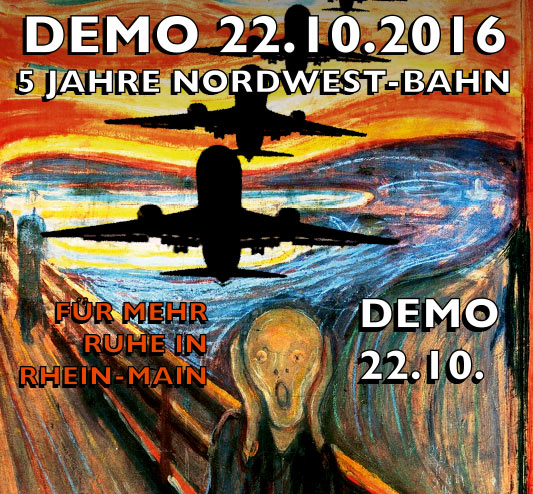 Demo gegen Fluglärm am 22. Oktober 2016 / Motiv: Der Schrei