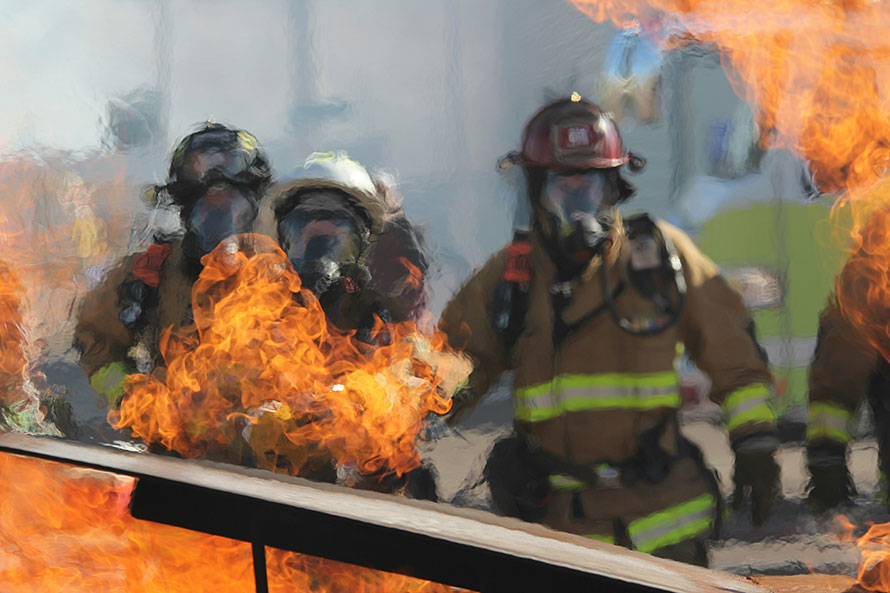 Feuerwehr bei einer Übung