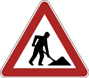 Schild Bauarbeiten
