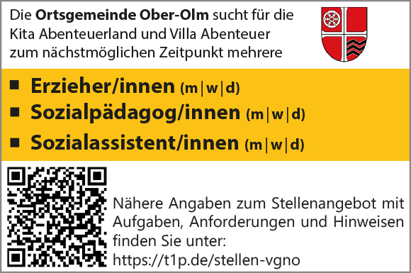 Stellenanzeigen für KiTa Ober-Olm