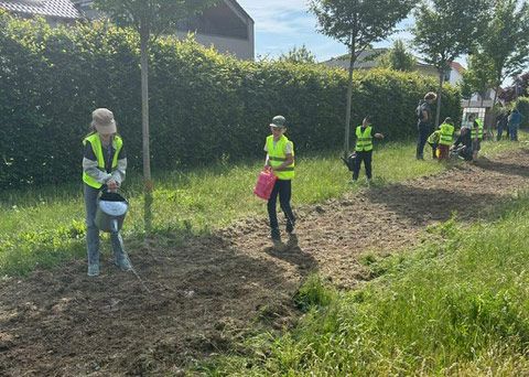 Feuerwehr-Bambinis beim einsähen
