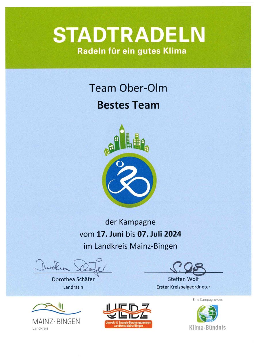 Ober-Olm: Bestes Team beim Stadtradeln 2024