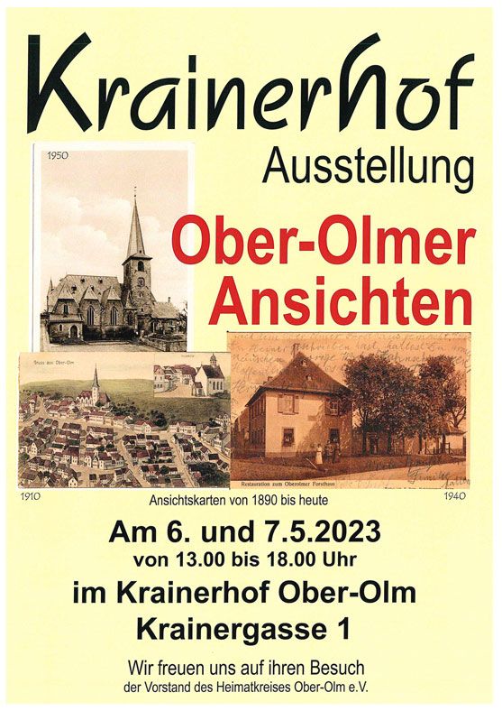 Plakat mit alten Ansichtskarten von Ober-Olm